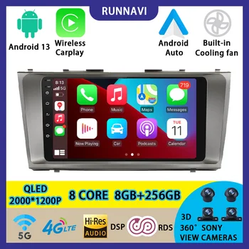 Toyota Camry 13 uchun Android 40 2006-2011 avtomobil Radio Stereo Multimedia Video pleer navigatsiya GPS simsiz Carplay RDS DSP QLED
