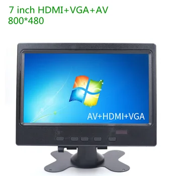 7 dyuymli TFT LCD monitor HDMI interfeysi HDMI+VGA+AV Teginishsiz 800*480 800x480 Raspberry pi2 pi3 banan pi uchun