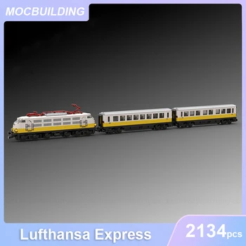 Lufthansa Express poezd Model MOC qurilish bloklari DIY g'isht transport ta'lim ijodiy tuyulsada sovg'alar 2134pcs yig'ishda