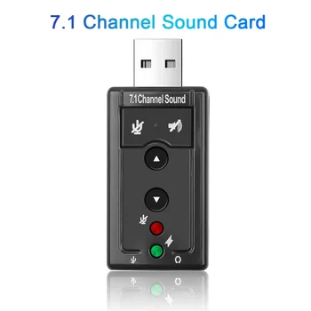 USB ovoz kartasi 7.1 Channel ovoz 3.5 mm Audio interfeysi g'alaba uchun eshitish karnay tashqi ovoz kartasi 7 8 Android Linux Mac OS