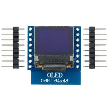 0,66 dyuymli OLED LED LCD Dispaly Shield vemos D1 MINI ESP32 64X48 0,66 dyuymli displey uchun mos keladi 0,66 