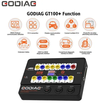 Godiag GT100 + GT100 Pro OBDII Breakout Box ECU ulagichi Xhorse VVDI2/Autel IM608 IM508 uchun elektron joriy displey bilan