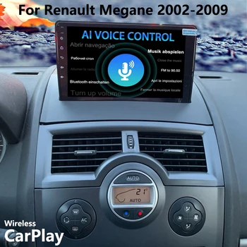 128GB Android 13 Renault Megane uchun AI ovozli boshqaruv ekrani 2 2002-2009 avtomobil radiosi Multimedia Video pleer navigatsiyasi GPS CarPlay
