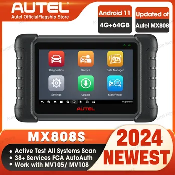 Autel MaxiCheck MX808S OBD2 Scanner 2023 ikki tomonlama boshqaruvni skanerlash vositasi, 28 + xizmatlari, barcha tizim diagnostikasi MK808S bilan bir xil