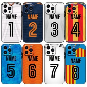 IPhone uchun Ispaniya futbol muxlislari Che Valencia Jersi Cover Case 15 14 Pro Max 13 12 11 Mini X XS XR 7 8 6S Plus SE
