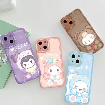 IPhone uchun yumshoq Case 14 iPhone uchun Pro Max 15 13 11 12 Pro Max 8 7 Plus Mini XR X XS SE 20 2022 Sanrio Kuromi Melody Cover