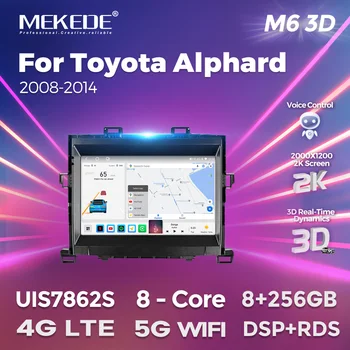 Toyota Alphard H6 uchun MEKEDE M20 Pro Plus AI ovozli simsiz CarPlay Android Avto Radio 2008 -2014 avtomobil Multimedia GPS 2din Stereo