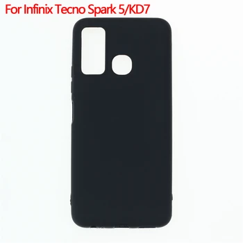 Infinix Tecno Spark 5/KD7 sumkasi uchun orqa qopqoq Silikon yumshoq TPU kamera himoyasi Ultra yupqa telefon aksessuari