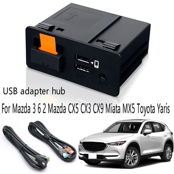 Avto USB Adapter Hub Apple-CarPlay Android Tk78-66-9u0c Mazda uchun 3 6 2 Mazda CX5 Cx3 CX9 Miata MX5 Toyota Yaris
