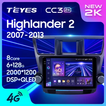 Toyota Highlander uchun TEYES CC3 2K 2 XU40 2007 - 2013 avtomobil Radio Multimedia Video Player navigatsiya stereo GPS Android 10 yo'q 2din 2 din dvd