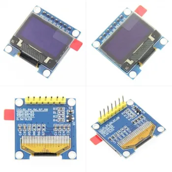Arduino uchun 0,96 dyuymli 7 pinli OLED iic seriyali oq displey moduli 128x64 I2C SSD1306 LCD displeyli GND Vcc SCL SDA 0,96