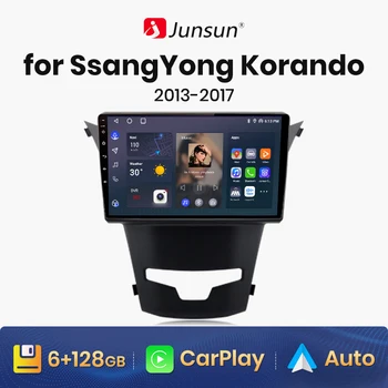 Junsun V1 AI ovozli simsiz CarPlay SsangYong Korando uchun Android Avto Radio 2013-2017 4G avtomobil Multimedia GPS 2din autoradio